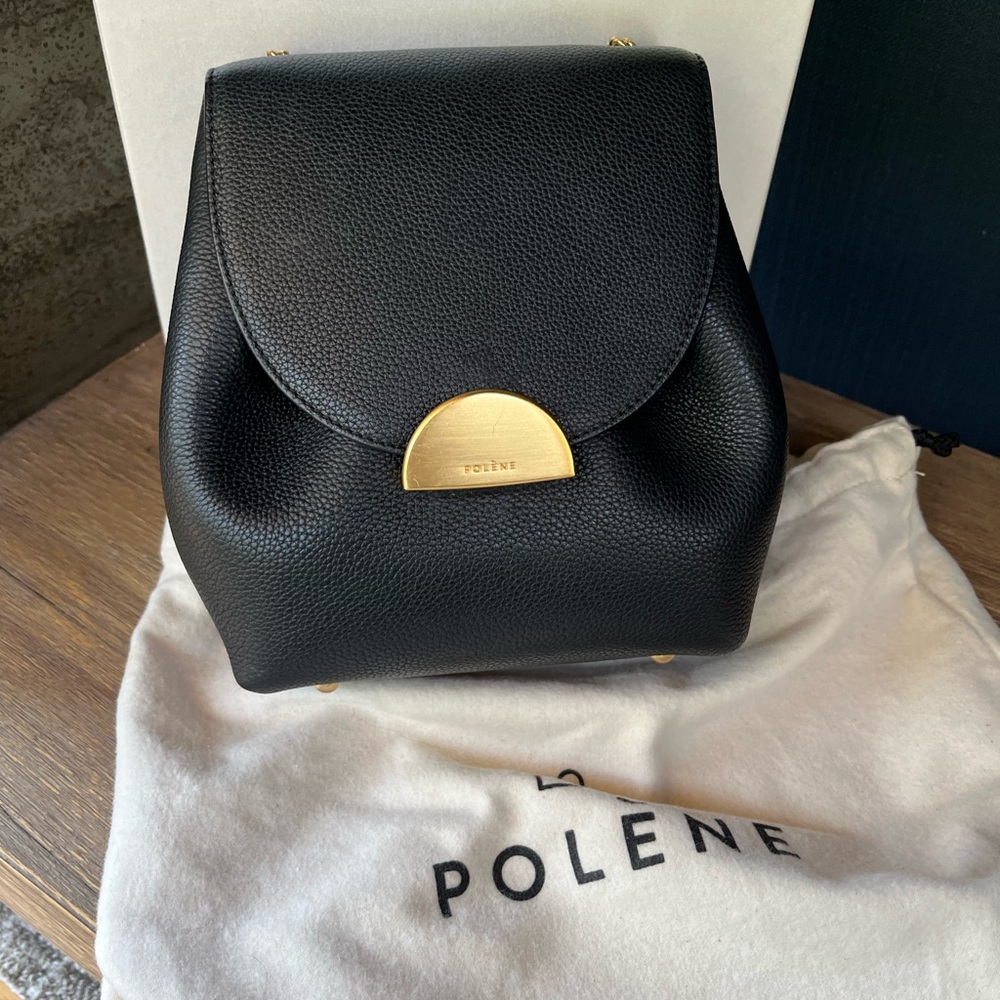 Polene Numero Un Mini - Black Textured with box and dust bag